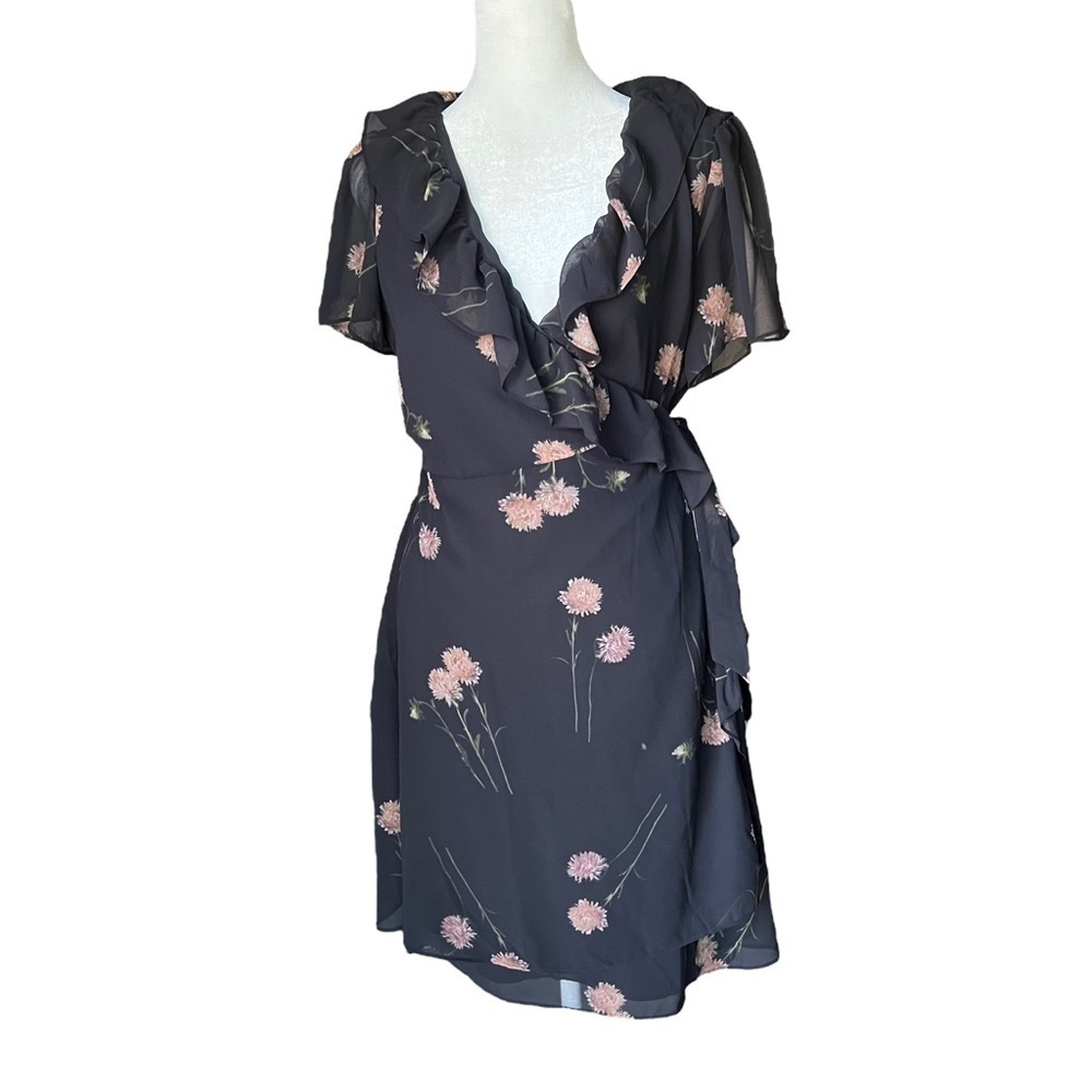 MADEWELL Georgette Ruffle-Wrap Mini Dress in Aster Portrait - Picture 5 of 10